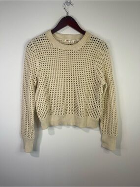 Levi's Open-Weave Crewneck Sweater in Cream